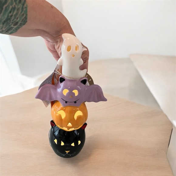 NEW Candy Corn Lane Ghost Bat Pumpkin Cat LED Lighted Decor Halloween Light Up - Picture 9 of 9